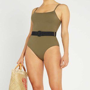 Solid & Striped The Nina Belt One Piece in Olive